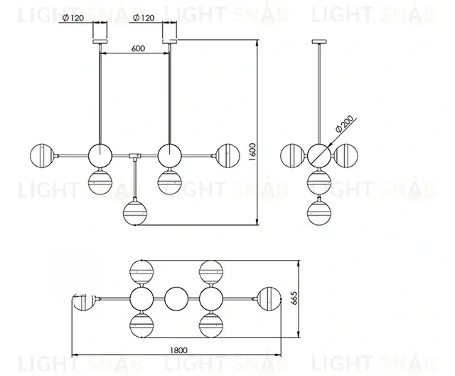 Дизайнерская люстра BLACK RA L1683