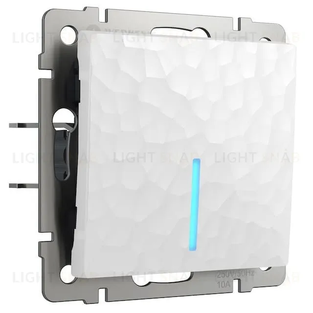 Выключатель одноклавишный проходной с подсветкой Werkel Hammer 10A/250В (из 2-х мест), белый a052028 a052028