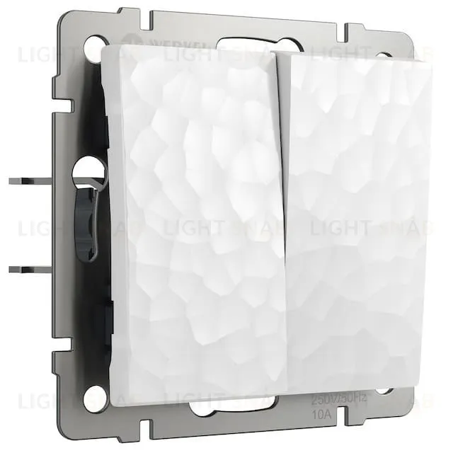 Выключатель двухклавишный Werkel Hammer 10A/250В белый a052031 a052031