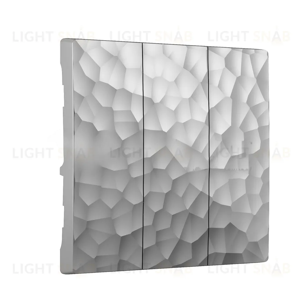 Выключатель трехклавишный Werkel Hammer 10A/250В серебряный a051131+Клавиша Werkel для трехклавишного выключателя серебряный hammer a051131 + a052089