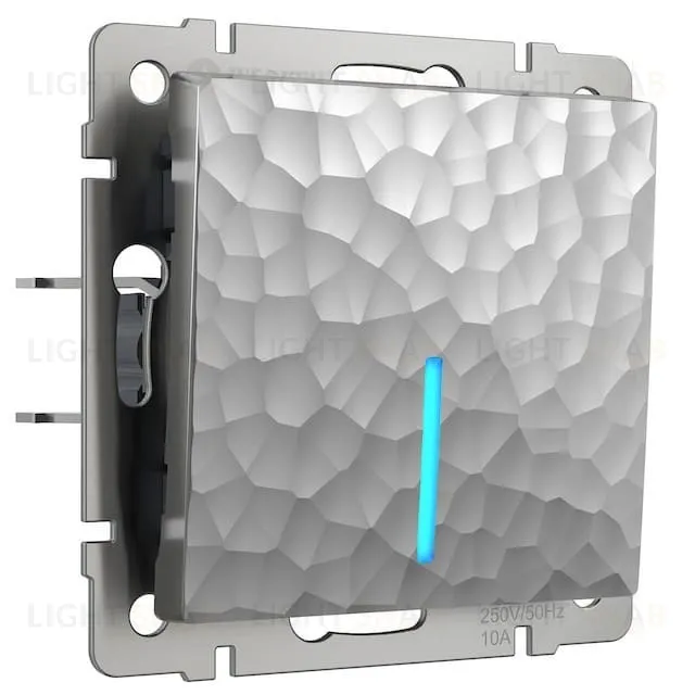 Выключатель одноклавишный с подсветкой Werkel Hammer 10A/250В серебряный a052082 a052082