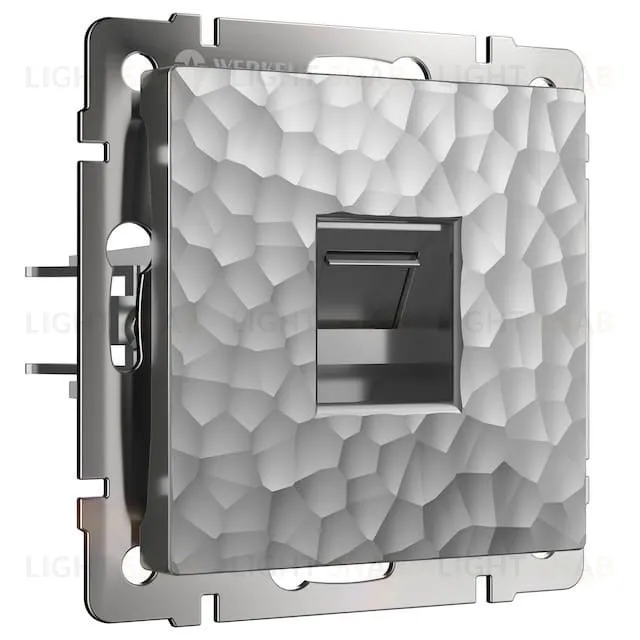 Интернет розетка одинарная Werkel Hammer 5 категории RJ-45 серебряный a052071 a052071