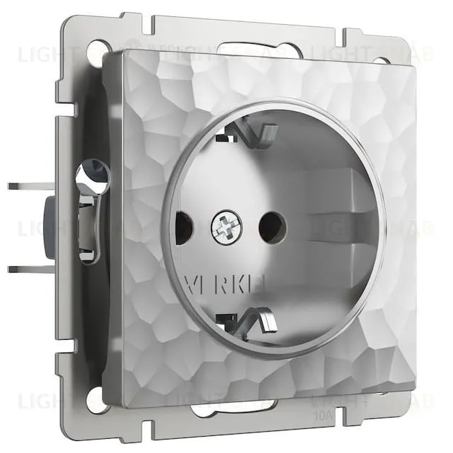 Розетка с заземлением и шторками Werkel Hammer 16A/250В, винтовой зажим, серебряный a052076 a052076
