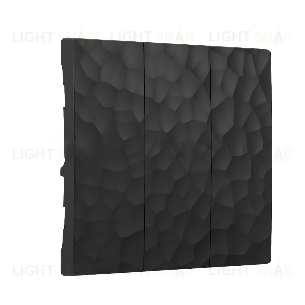 Выключатель трехклавишный Werkel Hammer 10A/250В черный a051131+Клавиша Werkel для трехклавишного выключателя черный hammer a051131 + a052057