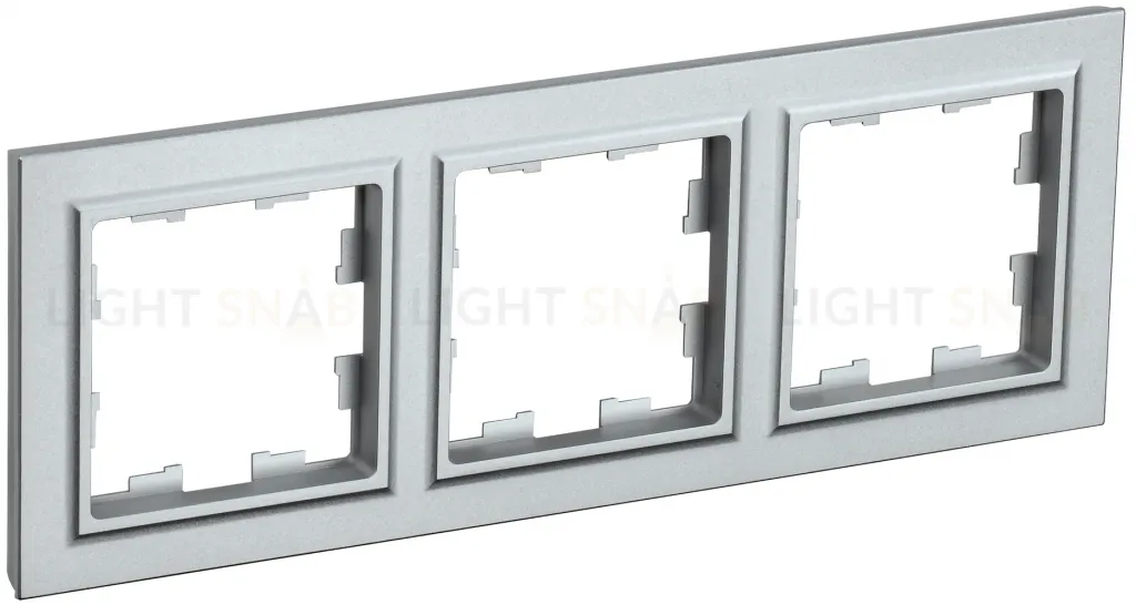 Рамка тройная IEK Brite алюминий BR-M32-K47 BR-M32-K47