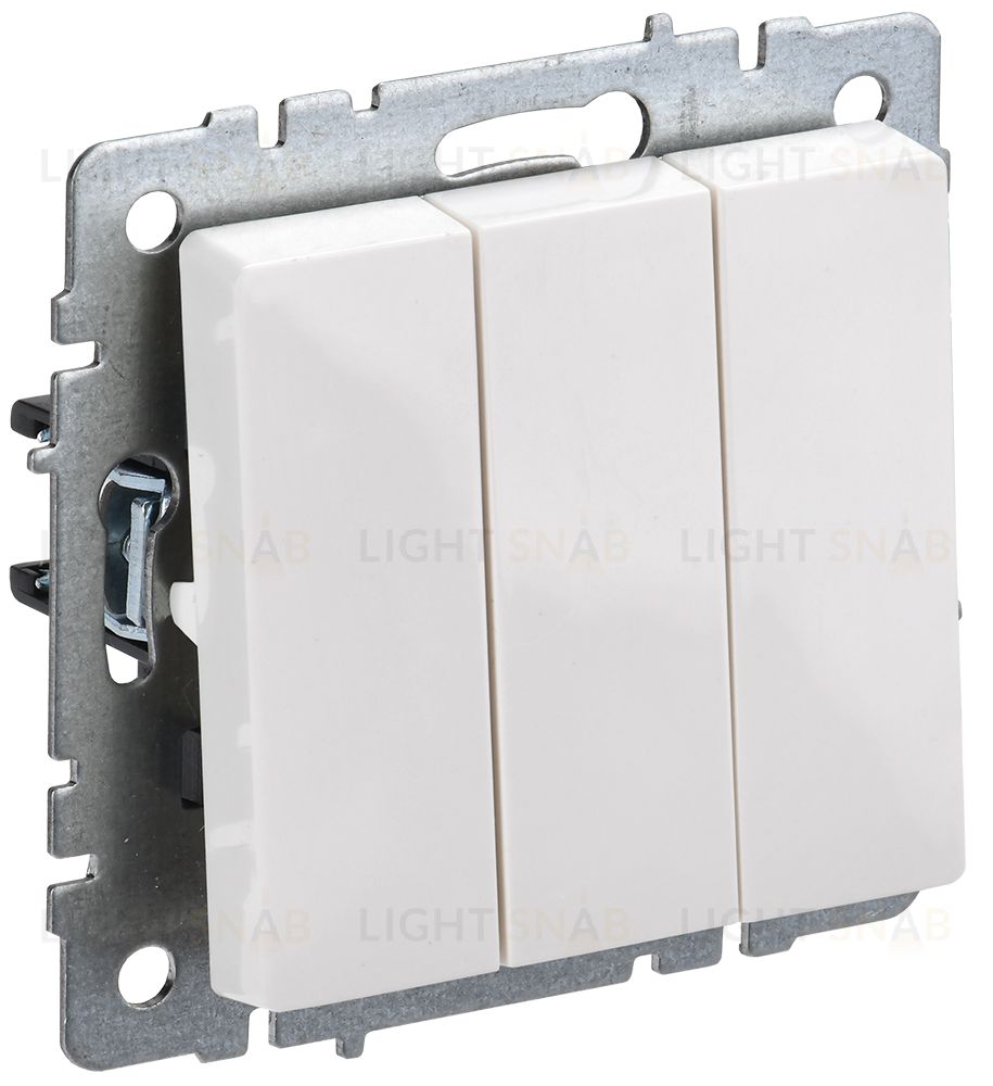 Выключатель 3-клавишный 10А IEK Brite белый BR-V30-0-10-K01-PRO BR-V30-0-10-K01-PRO