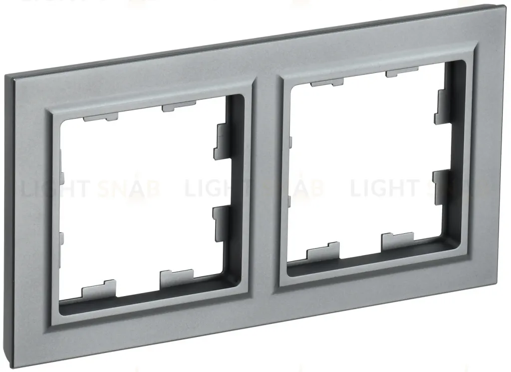 Рамка двойная IEK Brite сталь BR-M22-K46 BR-M22-K46