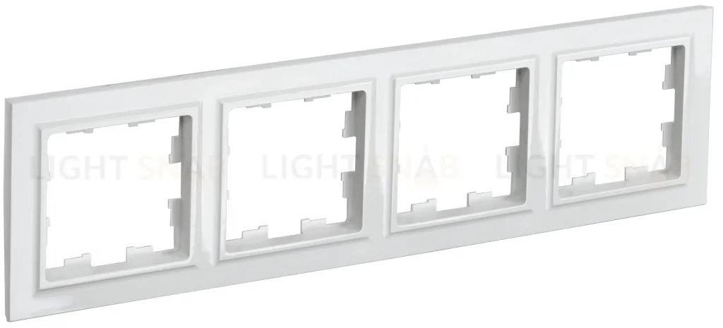 Рамка четверная IEK Brite белый BR-M42-K01 BR-M42-K01