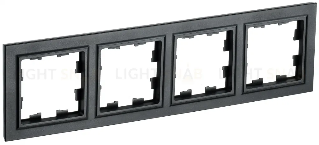 Рамка четверная IEK Brite черный BR-M42-K02 BR-M42-K02