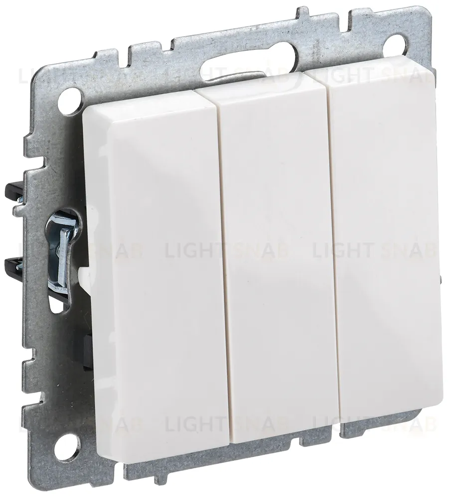 Выключатель трехклавишный IEK Brite, 10A/250В, белый BR-V30-0-10-K01 BR-V30-0-10-K01