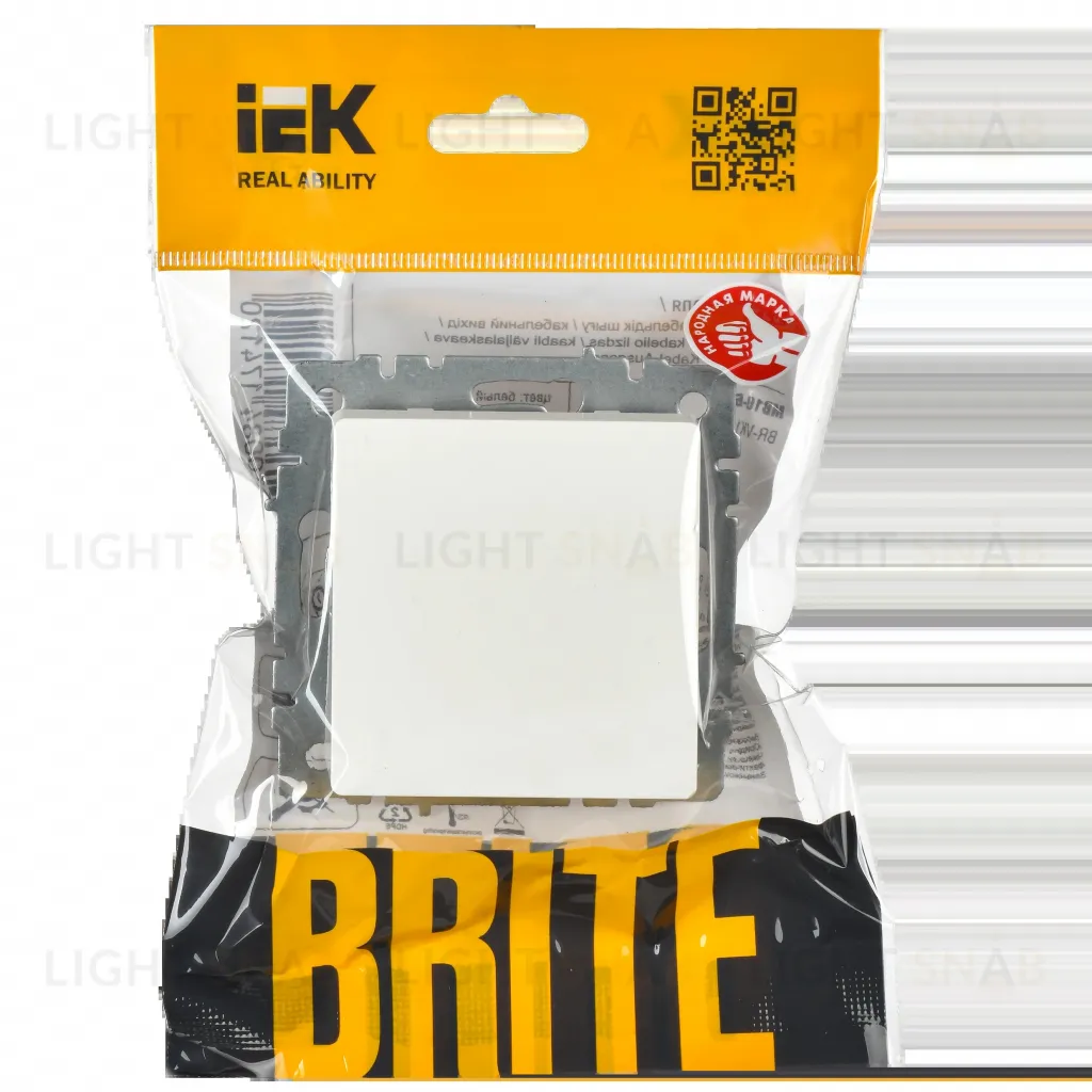 Выключатель 1-клавишный перекрестный 10А IEK Brite белый BR-V13-0-10-K01 BR-V13-0-10-K01