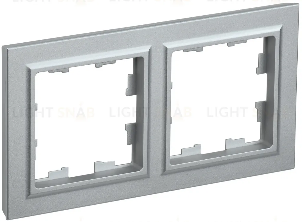 Рамка двойная IEK Brite алюминий BR-M22-K47 BR-M22-K47