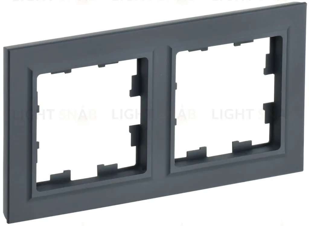 Рамка двойная IEK Brite графит BR-M22-K53 BR-M22-K53