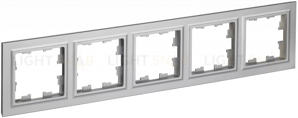 Рамка пятерная IEK Brite алюминий BR-M52-K47 BR-M52-K47