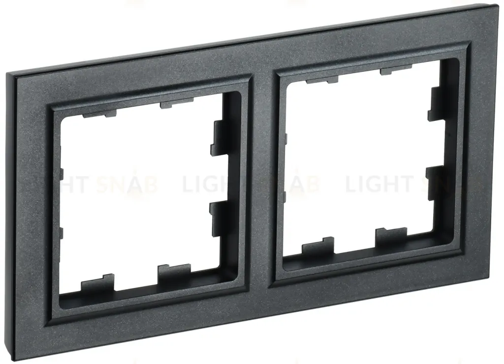 Рамка двойная IEK Brite черный BR-M22-K02 BR-M22-K02