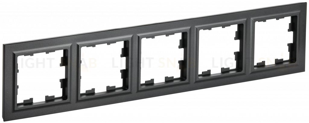 Рамка пятерная IEK Brite черный BR-M52-K02 BR-M52-K02