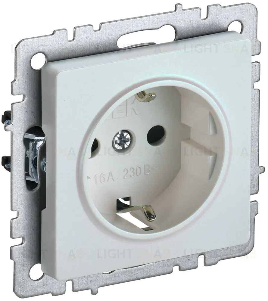 Розетка с заземлением IEK Brite, 16A/250В, жемчужный BR-R11-16-K36 BR-R11-16-K36