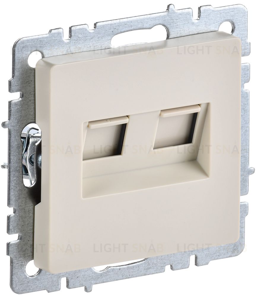Розетка интернет двойная RJ45 кат.6 IEK Brite бежевый BR-K20-2-K10 BR-K20-2-K10