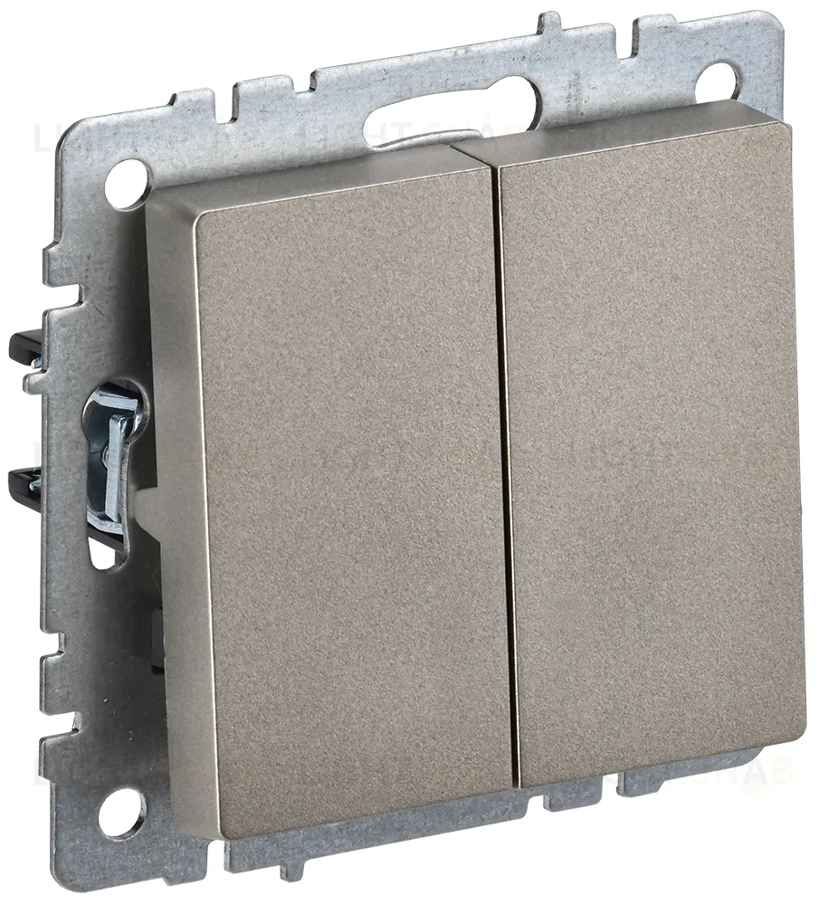 Выключатель двухклавишный IEK Brite, 10A/250В, шампань BR-V20-0-10-K37 BR-V20-0-10-K37