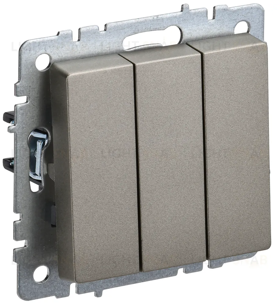 Выключатель трехклавишный IEK Brite, 10A/250В, шампань BR-V30-0-10-K37 BR-V30-0-10-K37