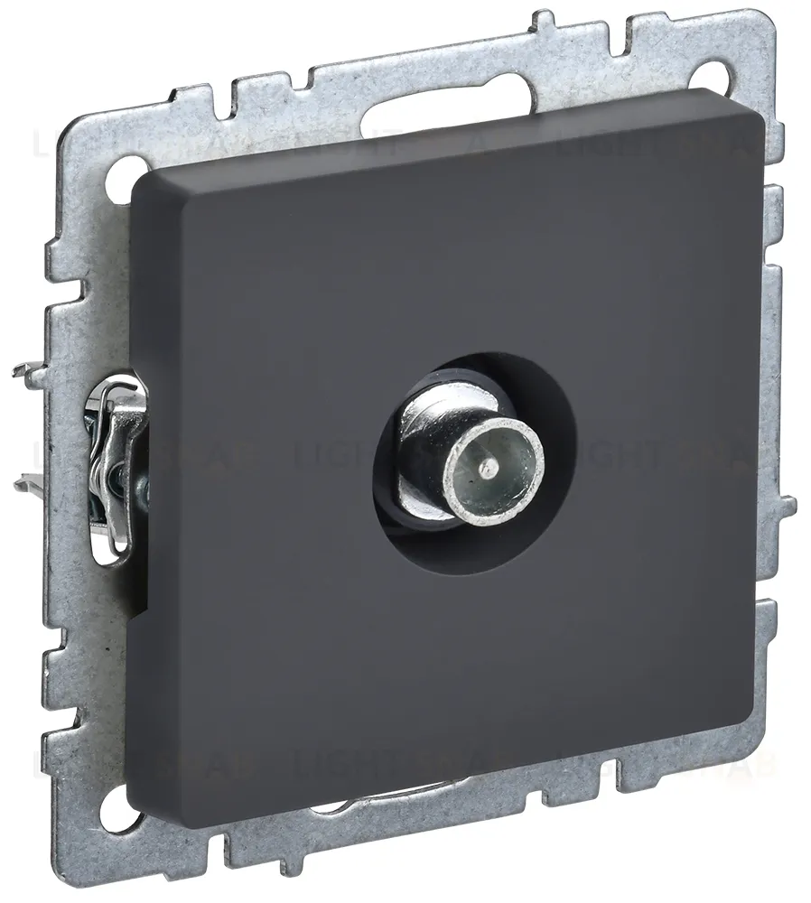 Розетка TV проходная IEK Brite, графит BR-A10-P-K53 BR-A10-P-K53