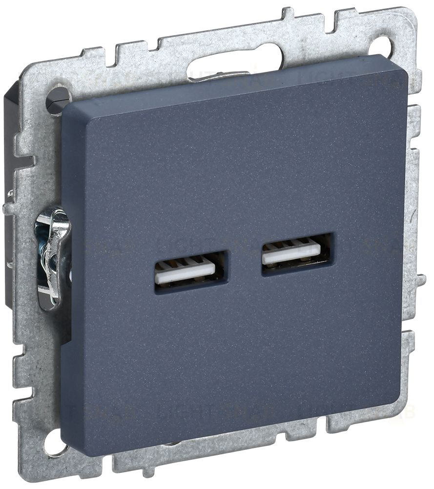 Розетка USB двойная A+A 5В 3,1А IEK Brite маренго BR-U21-D31-K35 BR-U21-D31-K35