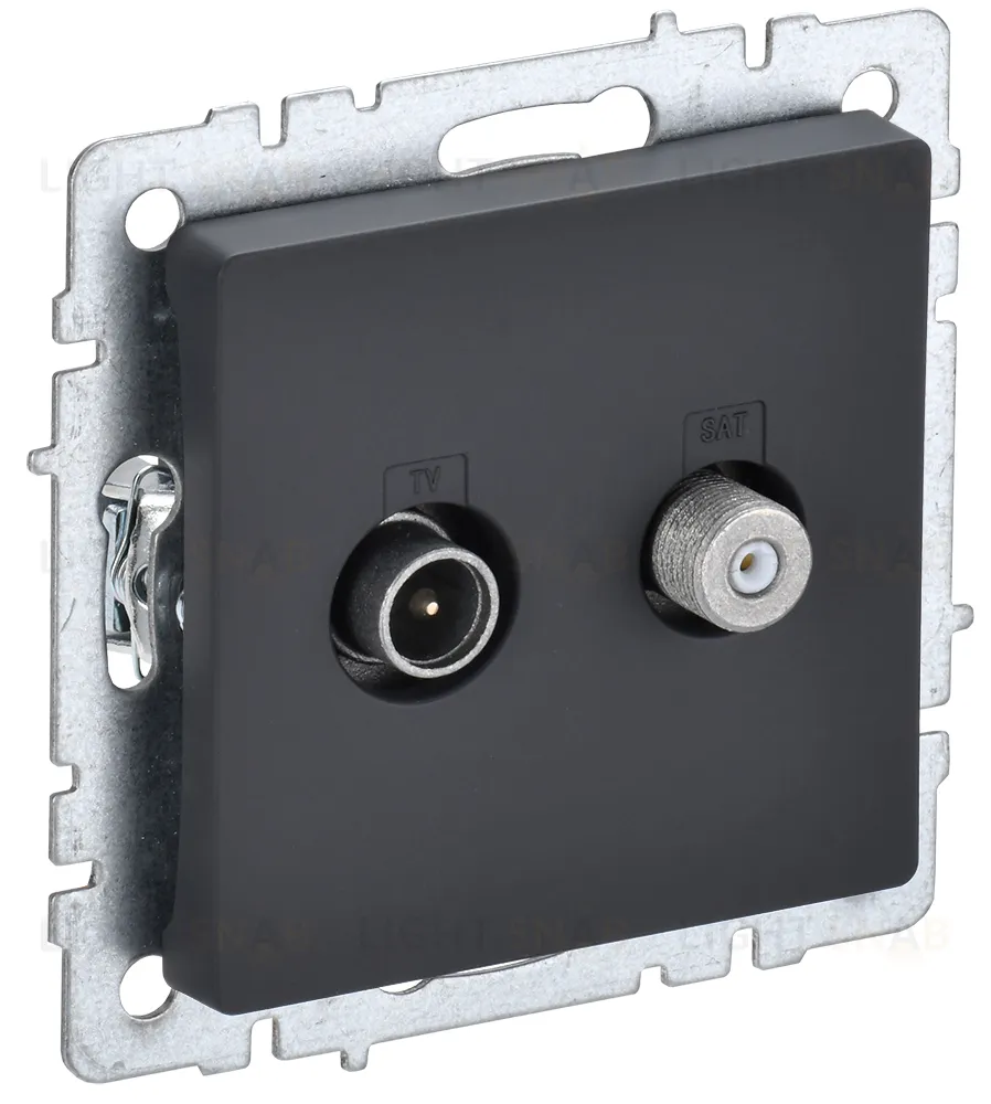 Розетка TV-SAT оконечная IEK Brite, графит BR-AF20-O-K53 BR-AF20-O-K53