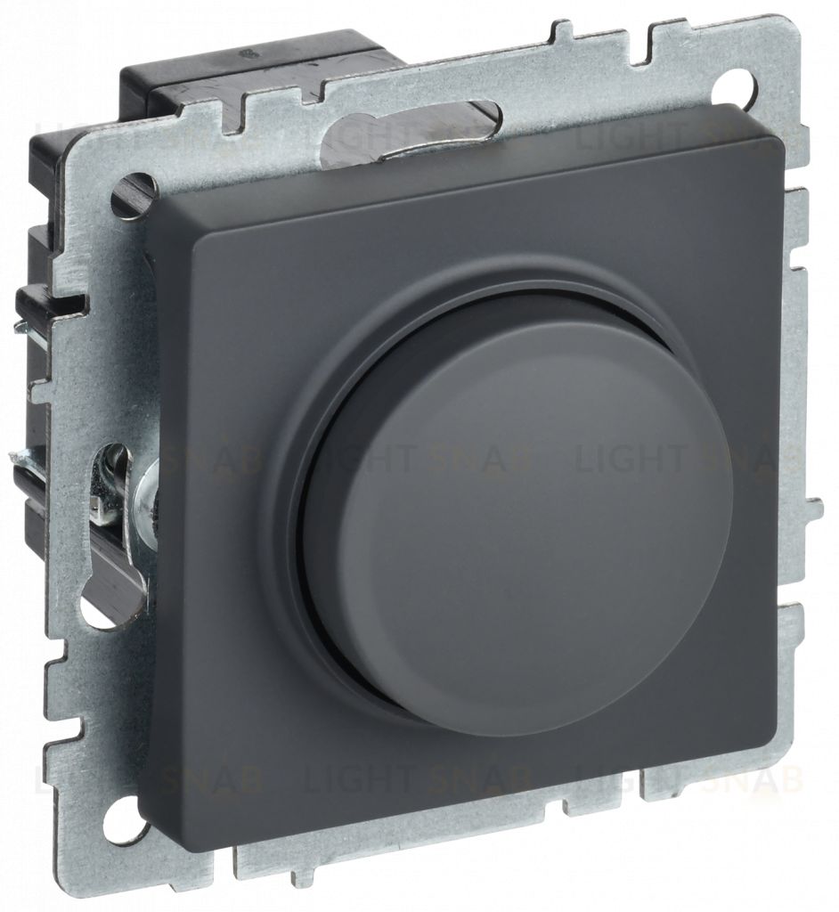 Светорегулятор поворотно-нажимной 600Вт IEK Brite графит BR-D20-0600-K53 BR-D20-0600-K53