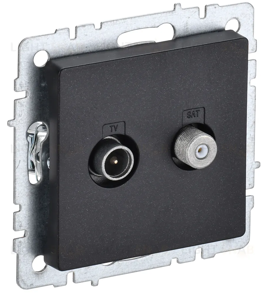 Розетка TV-SAT оконечная IEK Brite, черный BR-AF20-O-K02 BR-AF20-O-K02