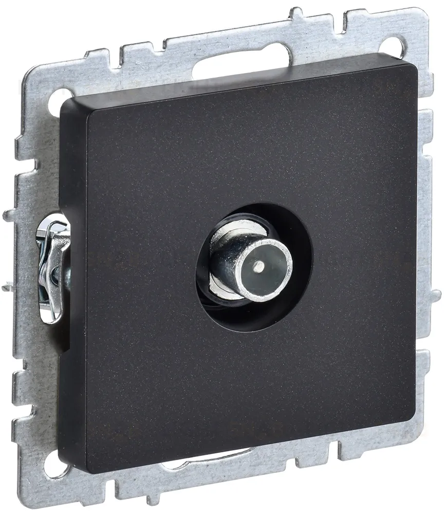 Розетка TV проходная IEK Brite, черный BR-A10-P-K02 BR-A10-P-K02