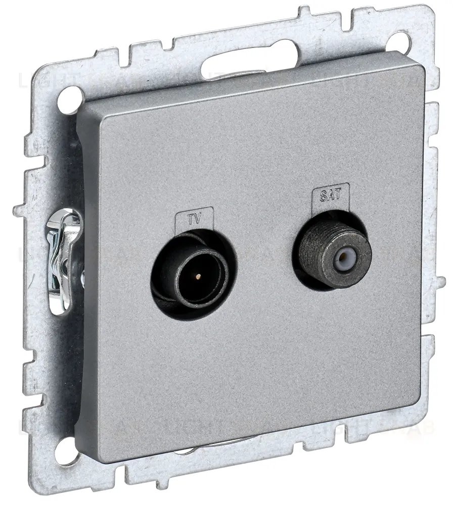 Розетка TV-SAT оконечная IEK Brite, алюминий BR-AF20-O-K47 BR-AF20-O-K47
