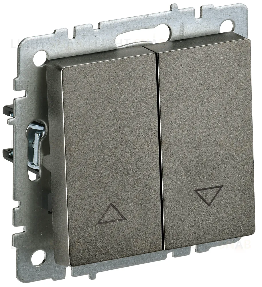 Выключатель двухклавишный самовозвратный управления жалюзи IEK Brite, темная бронза BR-V15-0-10-K45 BR-V15-0-10-K45