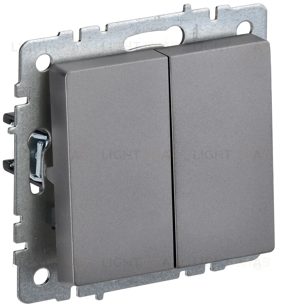 Выключатель двухклавишный IEK Brite, 10A/250В, сталь BR-V20-0-10-K46 BR-V20-0-10-K46