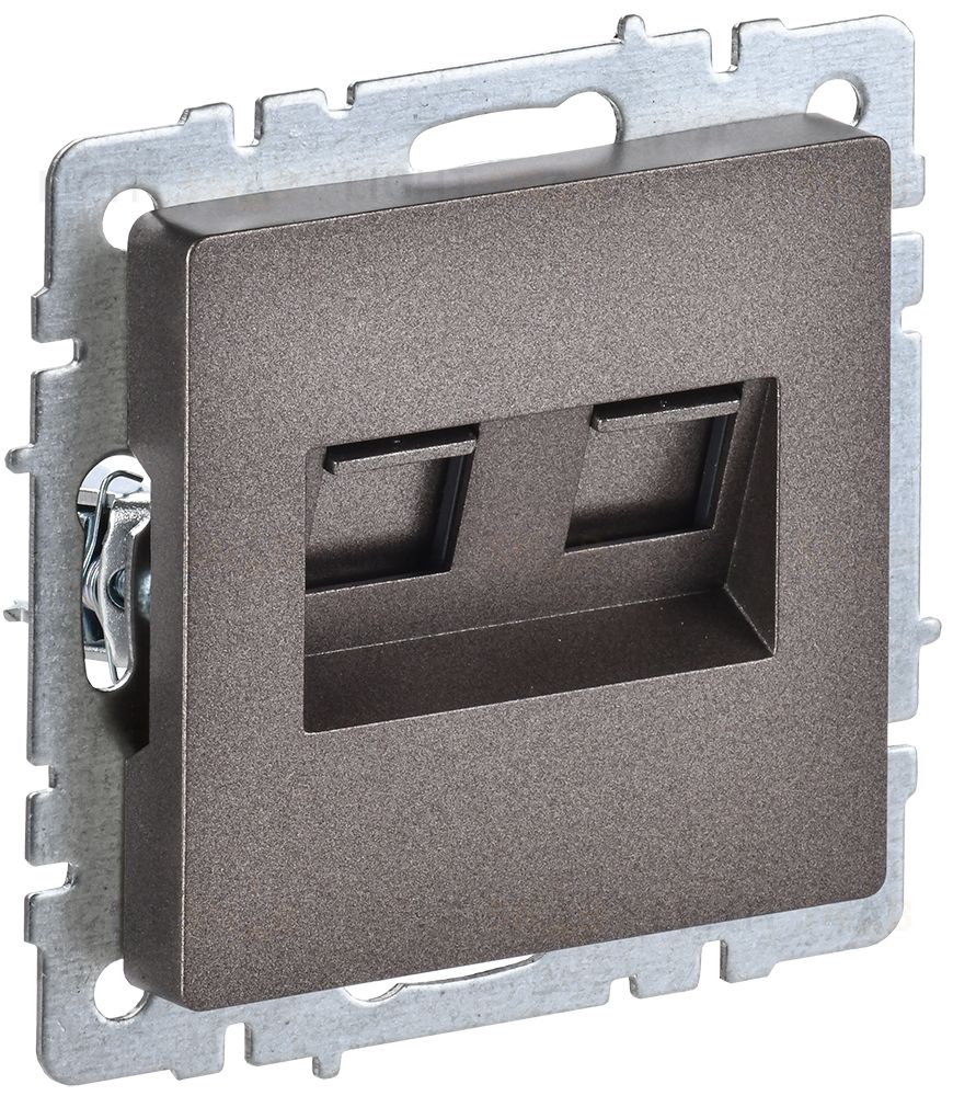 Розетка интернет двойная RJ45 кат.6 IEK Brite темная бронза BR-K20-2-K45 BR-K20-2-K45