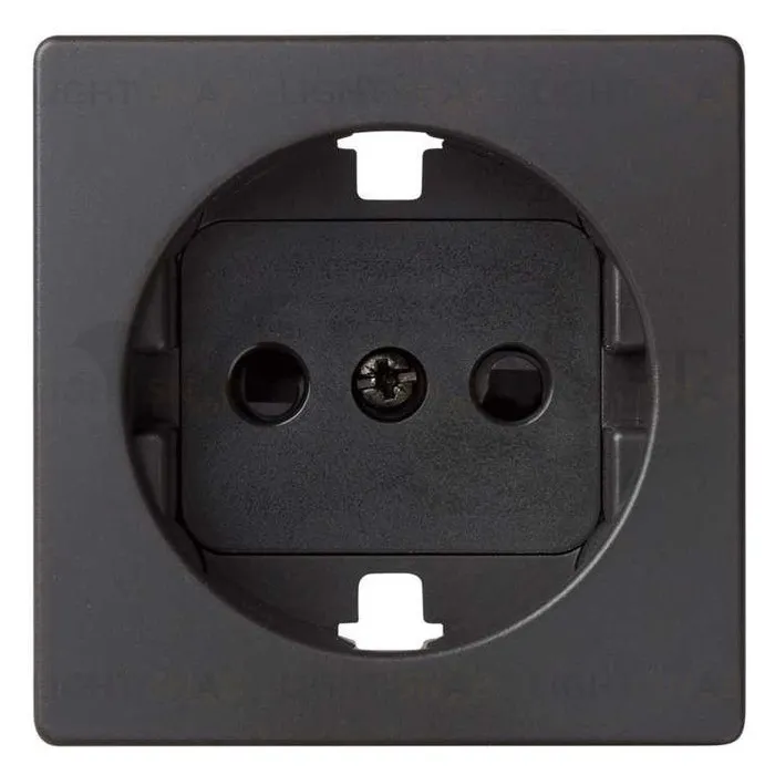 Розетка с заземлением со шторками и винтовым зажимом 16А/250В Simon 82 Concept, черный матовый 75432-39+8200041-098 75432-39 + 8200041-098