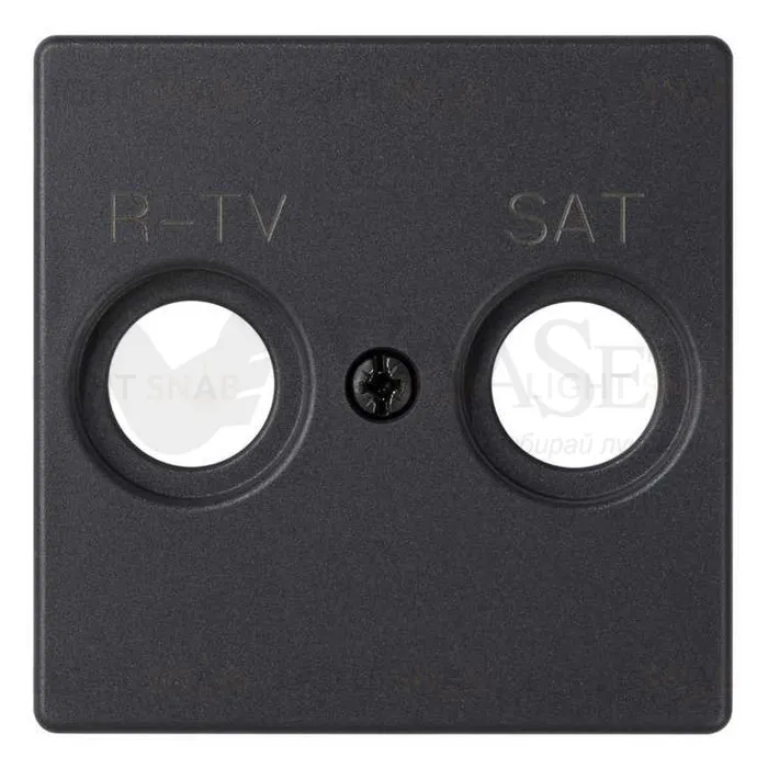 Телевизионная розетка R-TV + SAT проходная Simon 82 Concept, черный матовый 75467-69+8200097-098 75467-69 + 8200097-098