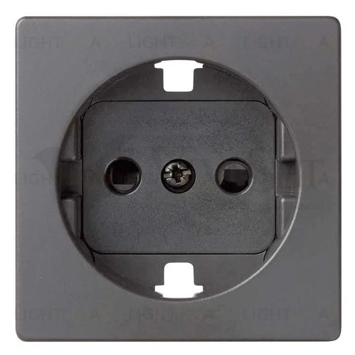 Розетка с заземлением со шторками и безвинтовым зажимом 16А/250В Simon 82 Concept, титан матовый 75464-39+8200041-096 75464-39 + 8200041-096