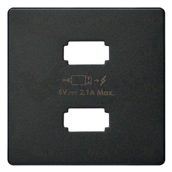 Розетка USB двойная для зарядки 2,1А/5В Simon 82 Concept, черный матовый 7511096-039+8221096-098 7511096-039 + 8221096-098