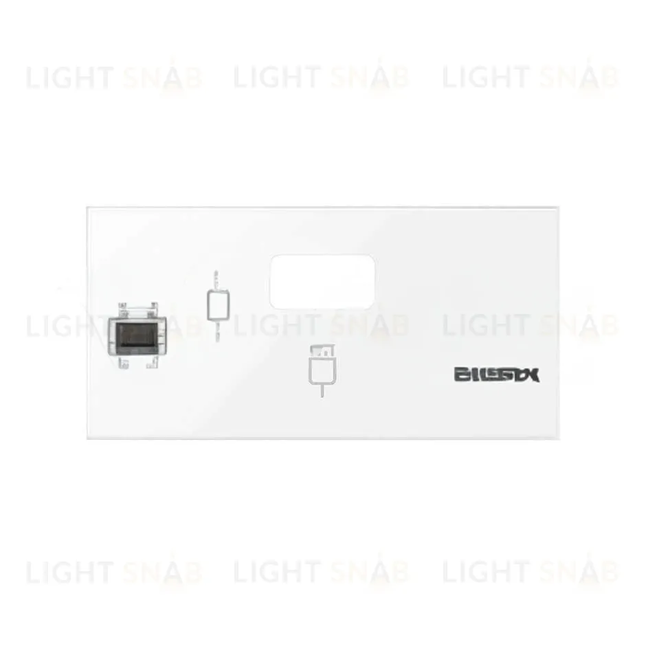 Розетка USB 2.0 тип А одинарная для передачи данных Simon 100, винтовой зажим, белый глянец 10000561-039+10001091-130 10000561-039 + 10001091-130