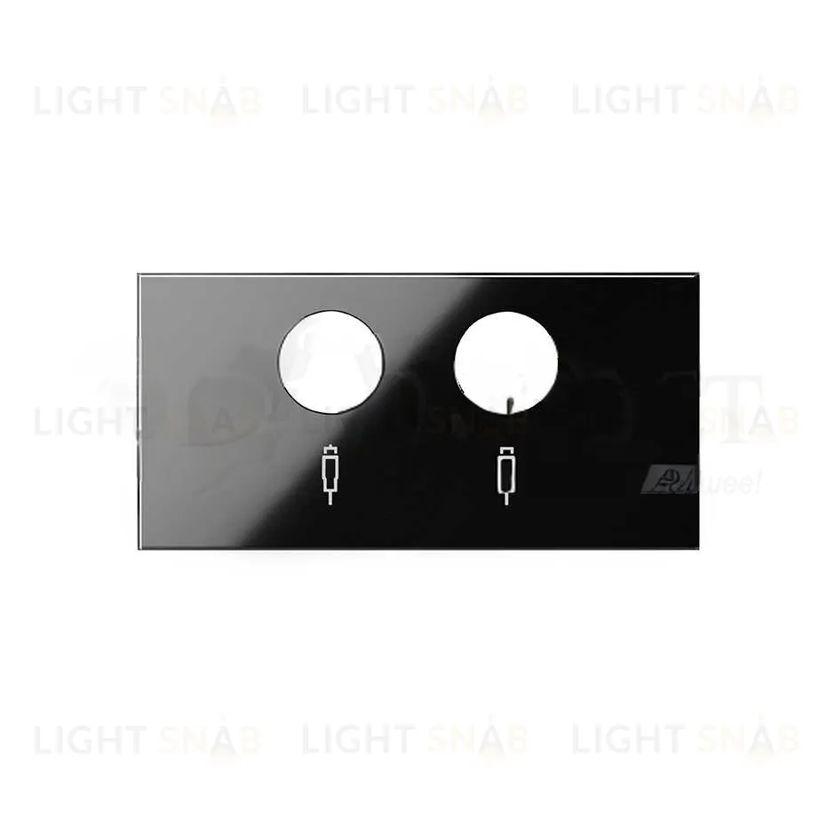 Розетка R-TV+SAT проходная Simon 100, черный глянец 10000467-039+10000053-138 10000467-039 + 10000053-138