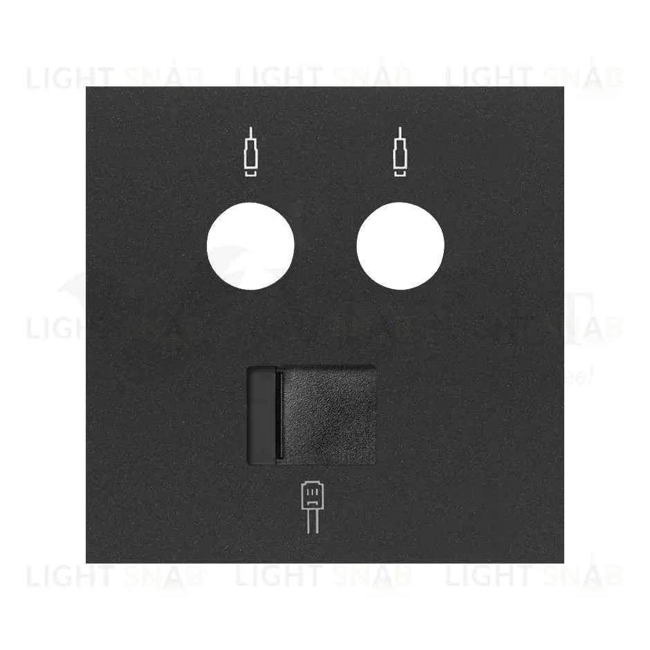 Розетка R-TV+SAT оконечная и интернет RJ45 Cat. 6 Simon 100, черный матовый 10000472-039+10000072-238 10000472-039 + 10000072-238