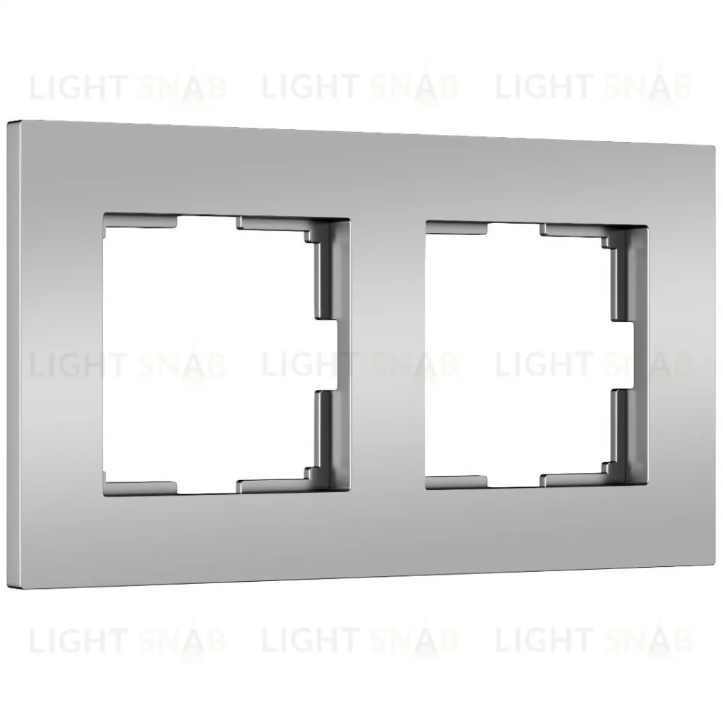 Рамка двойная Werkel Slab серебро матовый a062813 a062813