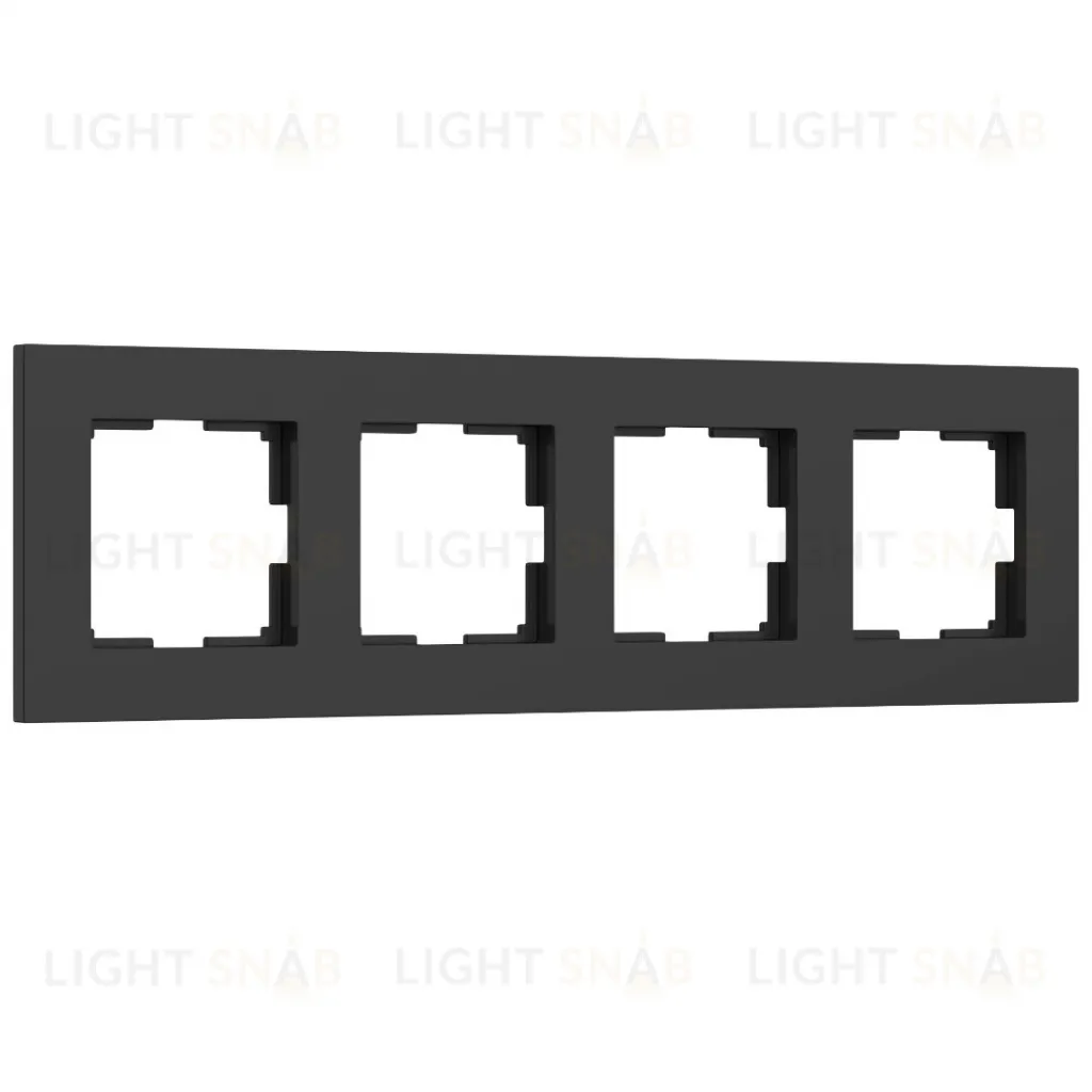 Рамка четверная Werkel Slab черный матовый a062802 a062802