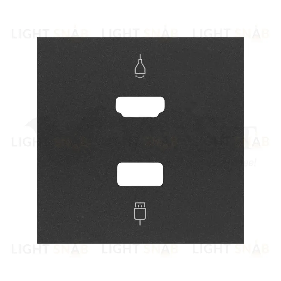 Розетка HDMI v1.4 + USB 2.0 тип A Simon 100, черный матовый 10000563-039+10001095-238 10000563-039 + 10001095-238