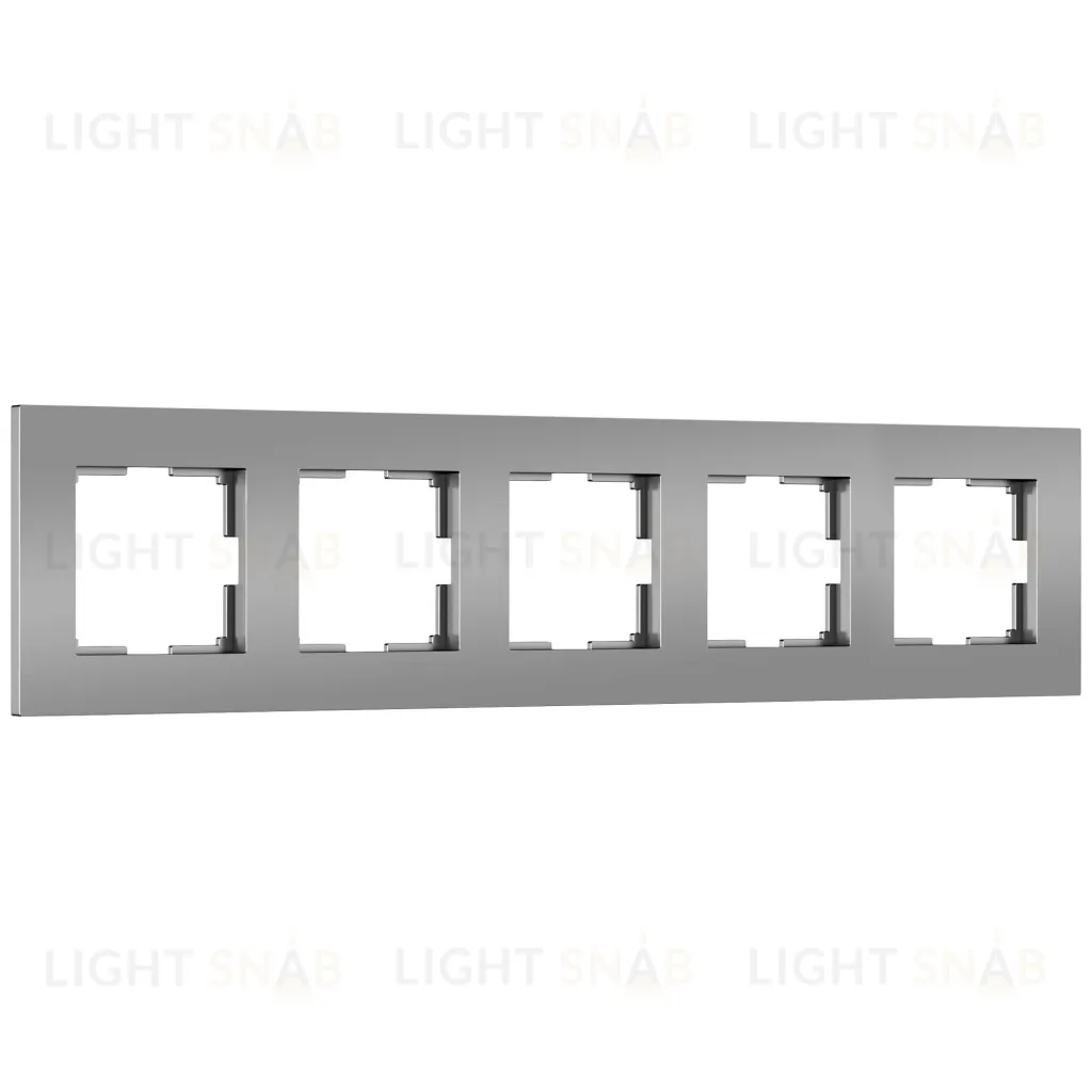 Рамка пятерная Werkel Slab серебро матовый a067789 a067789