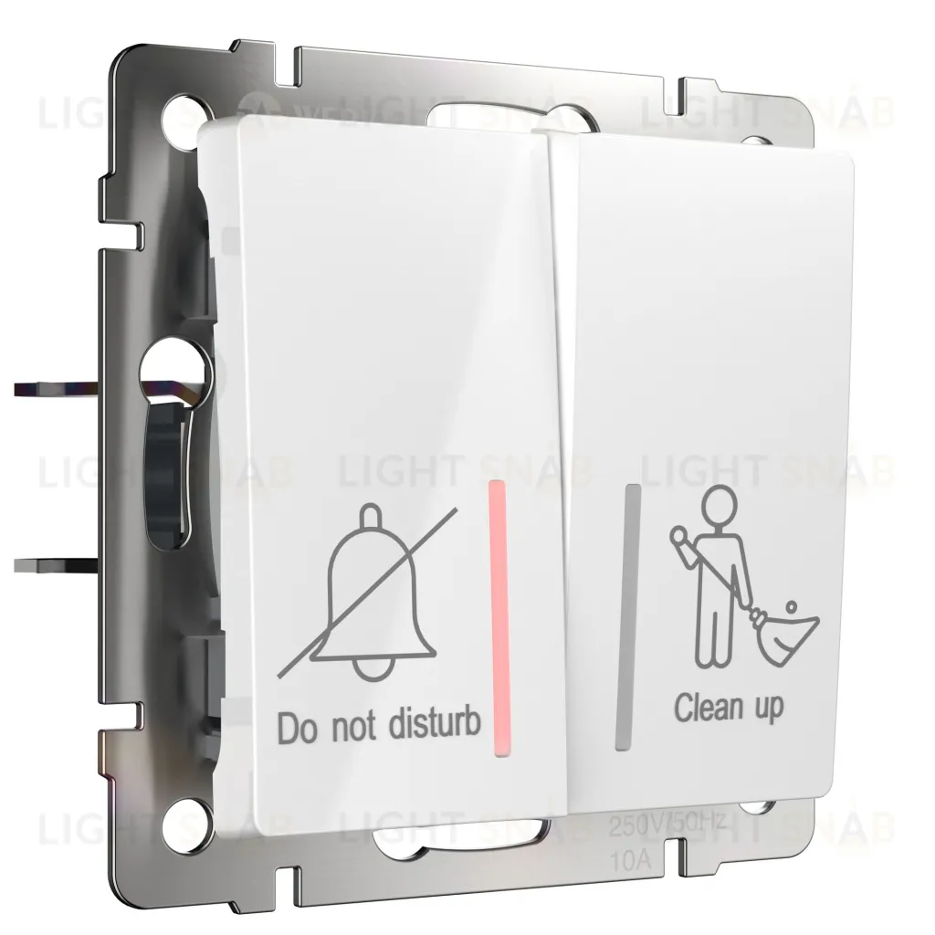 Выключатель двухклавишный для отелей 10А Werkel, белый a054307 a054307