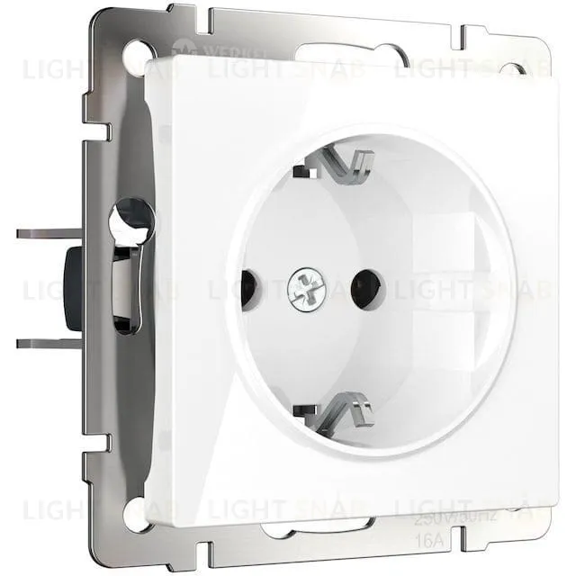 Розетка с заземлением 16A/250В бевинтовой зажим Werkel, белый a051108 a051108
