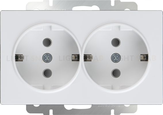 Розетка двойная с заземлением Werkel 16A/250В, винтовой зажим, белый a051129 a051129