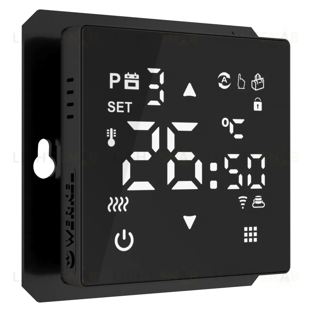 Сенсорный терморегулятор для теплого пола умный дом Werkel 16А/3500Вт, черный a056754 a056754