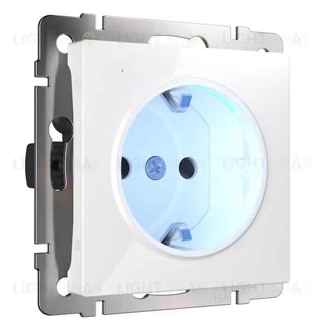 Розетка с заземлением 16A/250В с подсветкой Werkel, белый a051125 a051125